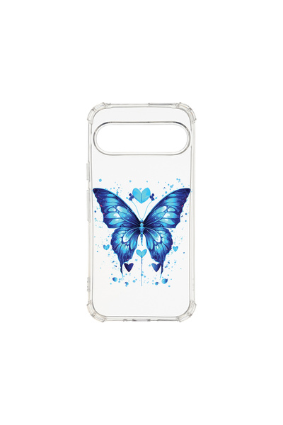 bestcase Carcasă spate antișoc pentru Google Pixel 9, fluture albastru, AS 1586