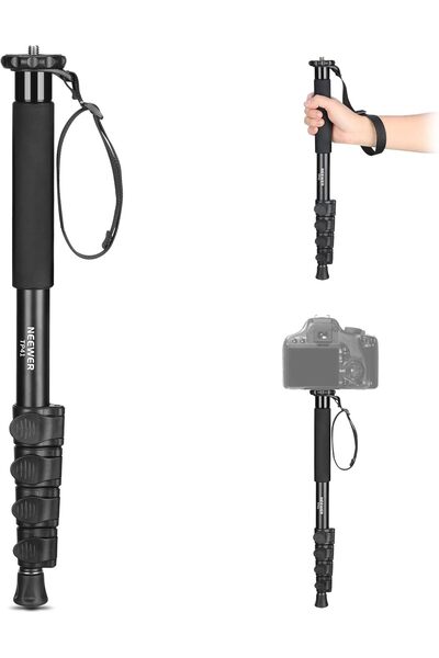 NEEWER 61"/155cm Camera Monopod Stand, Aluminum Alloy Portable Travel Video Monopod Pole with 1/4" 3