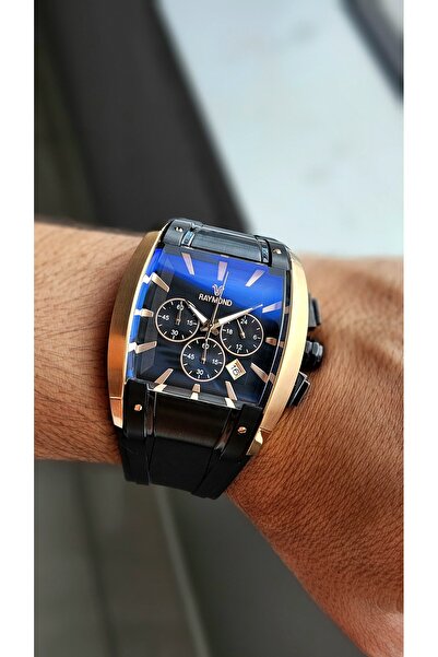 Raymond Rym-A2039M Men's Wristwatch - 316 Steel Case - Colored Glass - Silicone Band - 100% Original