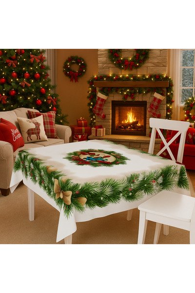 HZR Christmas Patterned Tablecloth Christmas Tablecloth 160X220Cm