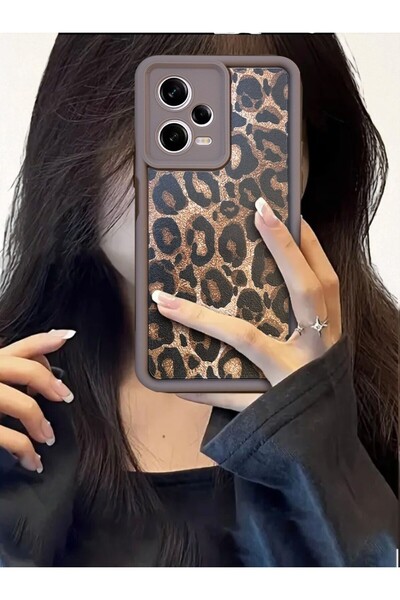 KVK PRİVACY Xiaomi Note 12 Pro 5g Compatible - Leopard Pattern, Soft Silicone Case, Shock Resistant Cover