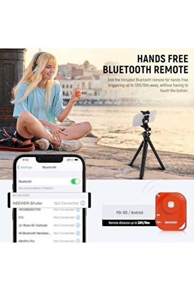 NEEWER Flexible Camera Tripod Ball Head with Remote Control TP35