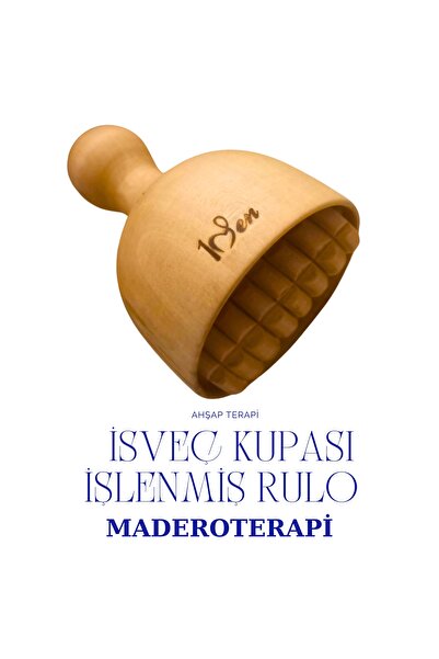 1senartbeauty Maderoterapi İsveç Kupası İşlenmiş Rulo Ahşap Masaj Aleti