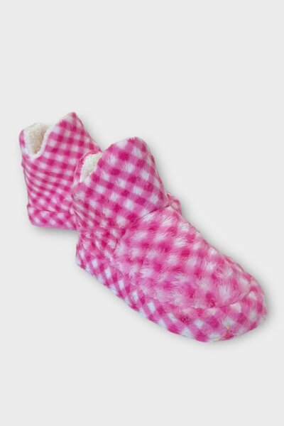 Liger Γυναικείες μπότες Piti καρό για το σπίτι Παντόφλες ΡΟΖ