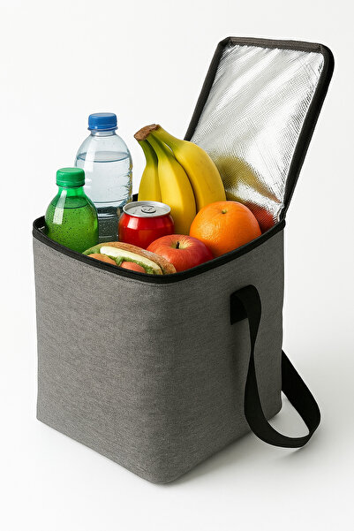 Moserini 9 Lt Thermal Cooler Bag - Insulated Outdoor Camping Picnic Ice Box for Keeping Hot and Cold - Gray