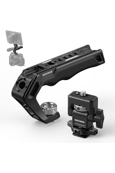 NEEWER مقبض علوي CA007 + حامل شاشة MA006، مقبض قفص كاميرا مع حامل ARRI مقاس 3...