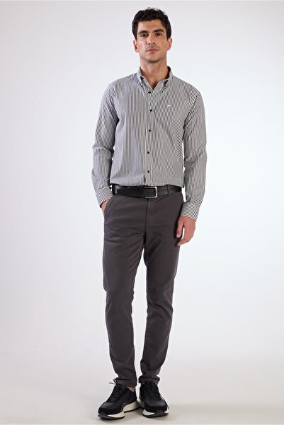 Dufy SİYAH KARE DESEN ERKEK GÖMLEK - REGULAR FIT