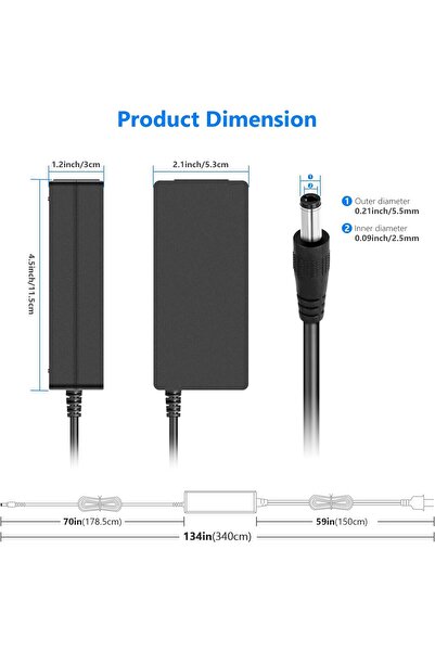 NEEWER محول طاقة للتصوير الفوتوغرافي من تيار متردد 240 فولت إلى تيار مستمر 15 فولت مع كابل طاقة مزود بإخراج 5 أمبير للتصوير الفوتوغرافي