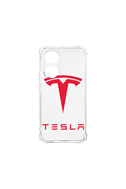 bestcase Carcasă spate antișoc pentru OPPO Reno 8T 4G, logo Tesla roșu, AS 1711