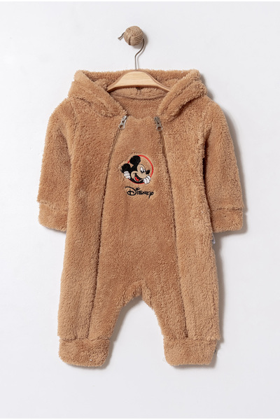 Chicsy Baby Kışlık Tatlı Disney Mickey Mouse Welsoft Bebek Tulum Kapüşonlu Çi...