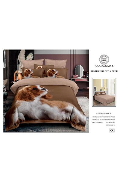sonia home damasc Sonia Home 6-piece bed linen – Cavalier Spaniel, damask, 3D print