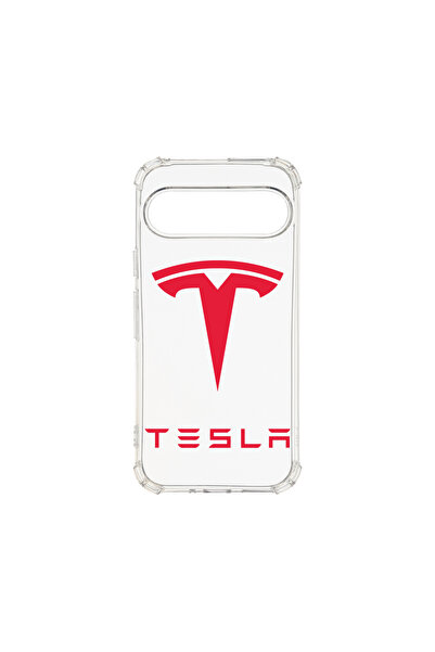 bestcase Carcasă spate antișoc pentru Google Pixel 9, logo Tesla roșu, AS 1711