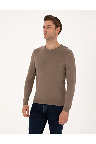 Pierre Cardin Vizon Melanj Slim Fit Bisiklet Yaka Basic Triko Kazak 50314192-VR174