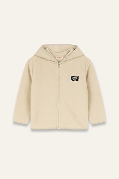 Zeyland Kapşonlu fermuarlı polar ceket - Bej