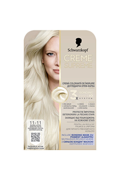 Schwarzkopf Vopsea de par permanenta cu amoniac Creme Supreme, 11-11 Blond Ul...