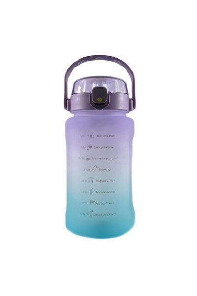 Pronett Water bottle with lid and transport handle, motivational messages, 1500ml