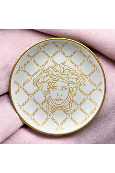 Diamond Porselen Altın Yaldızlı 17 cm Porselen Tatlı Tabağı 6’lı Set – Porsel...