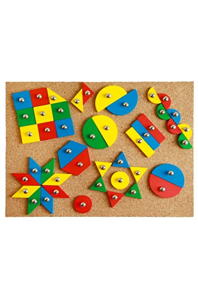 LENA Set forme cu ciocan si cuie Lena, pentru copii, 72 piese din lemn, 9 forme imprimate si accesorii