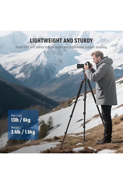 NEEWER 77" Camera Tripod Monopod with 360° Ball Head & Arca Type QR Plate, Compact Aluminum Lightwe