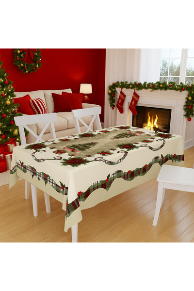 HZR Christmas Patterned Tablecloth Christmas Tablecloth 160X220Cm