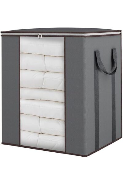 Yelajoy 1 Pack Extra Large Blanket Storage Bags,120L with Reinforced Handles Breathable,Grey,50x40x60CM