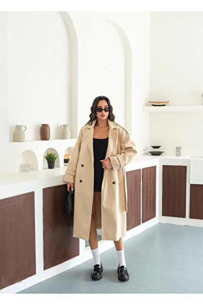 LOKADI Women's Belted Stamp Coat