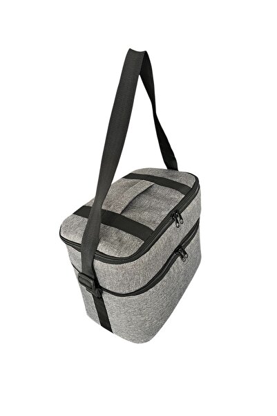 Moserini 22 Lt Two-Layer Thermal Cooler Bag - Insulated Outdoor Camping Picnic Ice Box for Keeping Hot and Cold - Gray