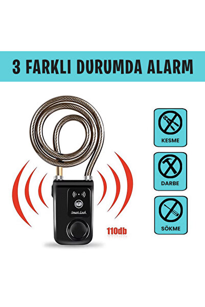 UpWay Hırsızlığa Karşı Anahtarsız Telefon Kontrollü Alarmlı Sirenli Motosiklet Padlock Kilit