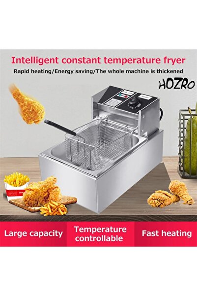 HOZRO Friteuză electrică din oțel inoxidabil HOZRO, capacitate 6L, putere 2500W