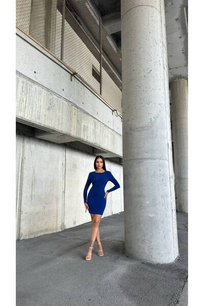 hipnoz butik Backless Long Sleeve Mini Dress