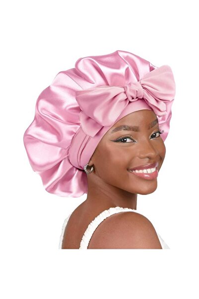 Elindor Bonetă din satin cu bandă reglabilă pentru cap, roz