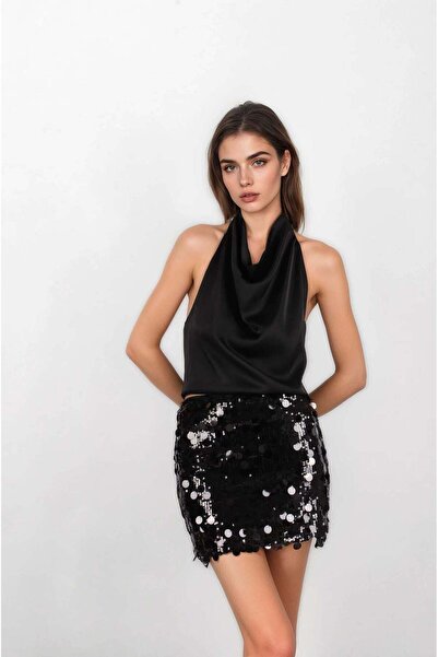 FABB Fusta neagră cu fermoar lateral