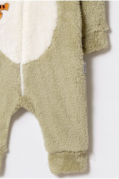 Chicsy Baby Winter Sweet Tiger Embroidered Zippered Welsoft Baby Romper