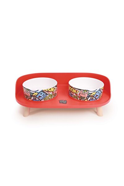 M-PETS ALTITUDE URBAN STYLE 2Lİ MAMA KABI STANDI RED&MULTİCOLOR