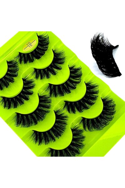 Choice6 5 أزواج من رموش عين القطة 7D16، رموش صناعية طبيعية ثلاثية الأبعاد، 5 أزواج من رموش مانجا W، رموش ناعمة ورقيقة، 5 أزواج من رموش مانجا W