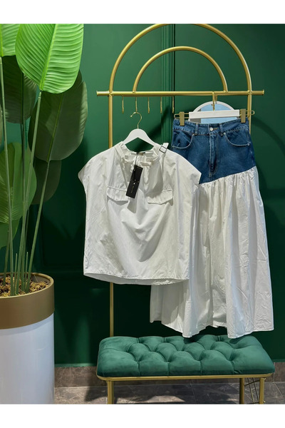 Noname DENİM PARÇALI ETEK