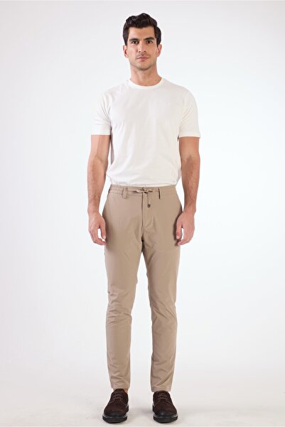 Dufy Erkek Slim Fit Vizon Pantolon