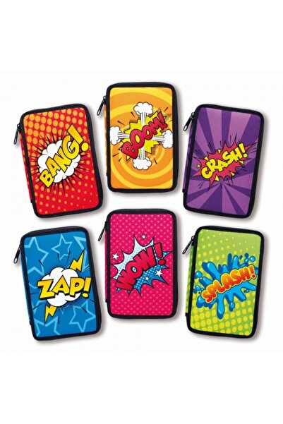 CARIOCA Pencil Case with Accessories, Comics Model, Color Multicolor, Material Polyester, 3 Zippers, 1 pc