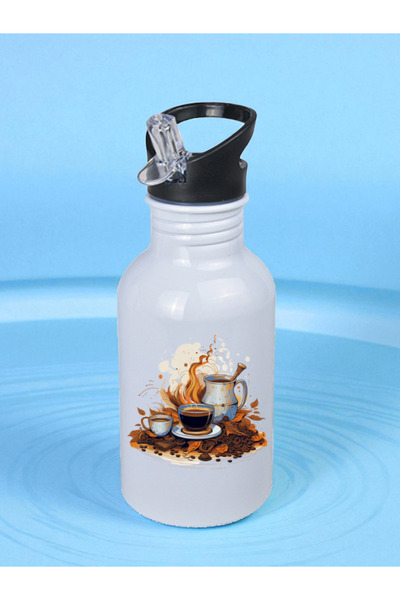 lili hediyelik Coffee Flask Water Bottle 600 ml - Children's Water Bottle, Children's Water Flask