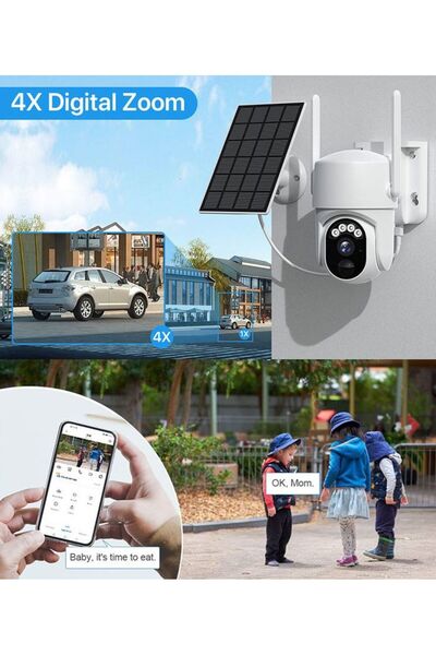 OEM 4G Surveillance Camera, with Solar Panel TSS-S40-4G, PTZ Dome, Full HD 3MP, 4X Digital Zoom, IR 20m