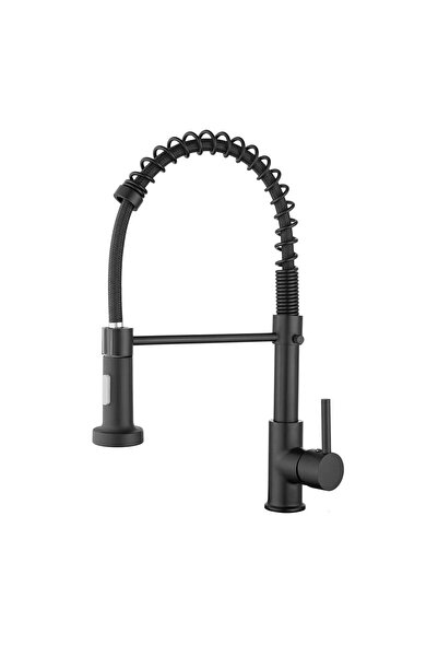 Sardıcı Siyah Endüstriyel Lüx Çift Su Girişli Mutfak Eviye Bataryası 5 Yıl Garantili