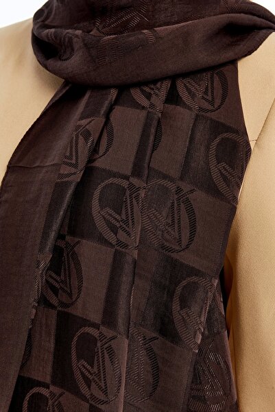 Valentino Orlandi VALENTİNO ORLANDİ Alia Dama Desen Şal - Acı Kahve