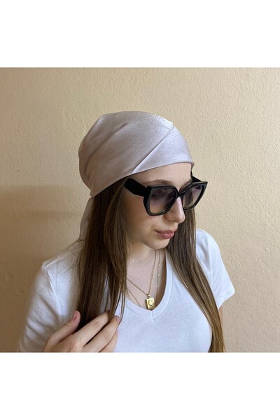 sema aksesuar Light Gray Color Plain Patterned Bandana - Scarf Gift