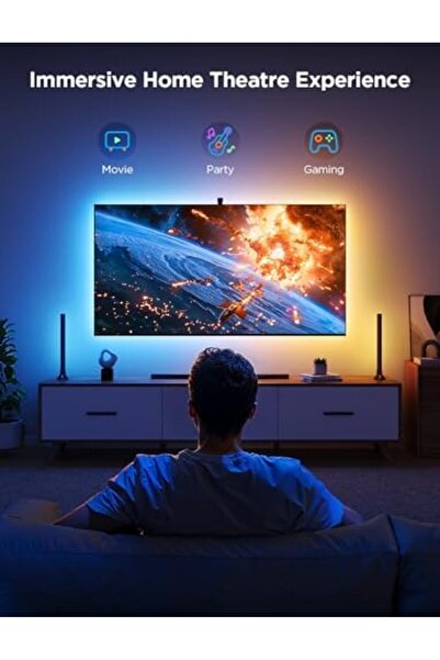 Govee TV Backlight 3 Lite Kit, 11.8ft RGBICW Wi-Fi TV LED Strip Lights for 55-65in TVs with Camera a