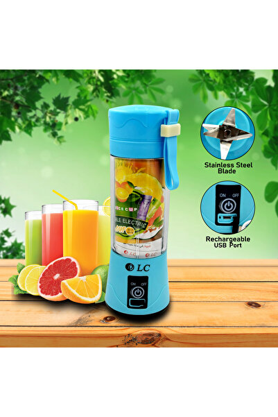 LC خلاط عصير محمول بمنفذ USB، قابل لإعادة الشحن، بطارية 1500 مللي أمبير/ساعة ...
