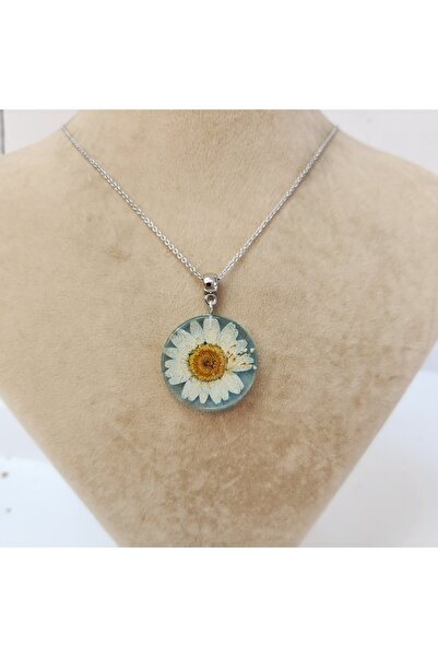 RETERNITY Gerçek Çiçek Takı Papatya Reçine Kolye