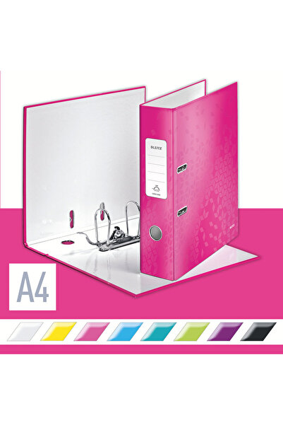 Leitz Biblioraft 180° WOW laminated cardboard A4 80 mm pink