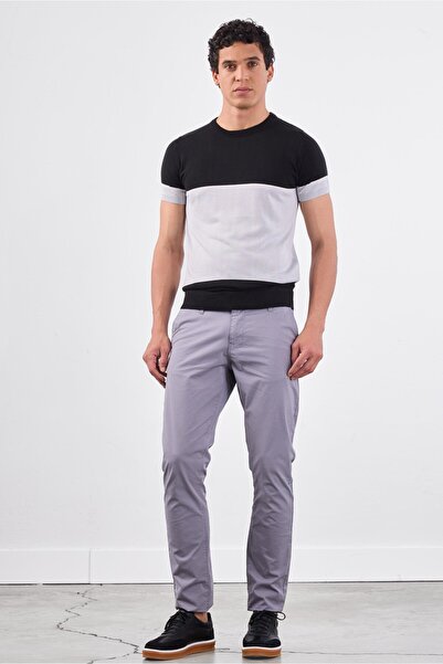 Dufy Men's slim fit crew neck black knit t-shirt