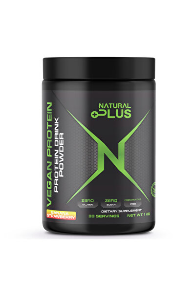 Natural Plus Vegan Protein drink powder 1kg,aroma capsuni -banane