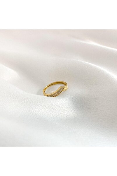 Bijuteria SORELLY Inel și model de 14k în formă de V minimalist, mărimea 16